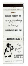 Clifton New Jersey The Penguin Inn Vintage Matchbook Cover picture