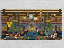 Polynesian Village Resort Lobby 36x18 Walt Disney World Shag Inspired Poster Art picture