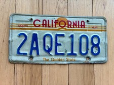 1983 to 1988 California License Plate picture