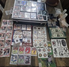 Old Grandpa’s Junk Drawer Lot Silver .999,Coins,VintageCard 110 + Items,Jewelry picture