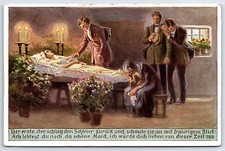 Postcard Port Mortem Deceased Woman Wake Funeral a/s Paul Hey Veil c1910s AP10 picture