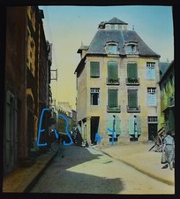 Photo OLD HOUSES AT DINAN BRITTANY FRANCE C1920 Magic Lantern Slide picture