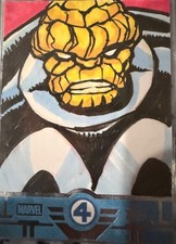 2026 Topps Finest Fantastic Four The Thing Sketch Card 1/1 Artist Loc Nguyen picture