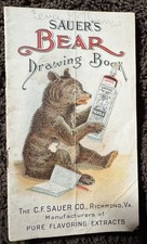 Vintage C.F. Sauer Company Pure Flavoring Extracts Bear Drawing/Tracing Book picture