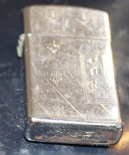 Vintage Zippo Lighter Pinstriped Lined 1960s Full Size Initialed picture