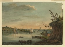 Washington DC Anacostia River East Branch 1839 Sailboats Steamboat Bulls picture