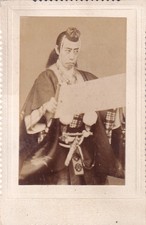 Original Pre-WWI CDV Photo JAPANESE SAMURAI WARRIOR circa 1900-1910 JAPAN 405 picture