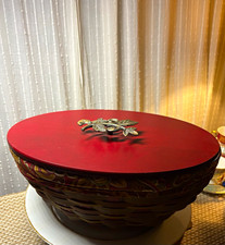 2012 Longaberger Crimson Hill Large Oval Bowl Basket Complete Set #12431 picture
