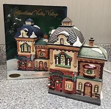 Heartland Valley Village Barber Shop Deluxe Porcelain Lighted House 1998 O'Well picture