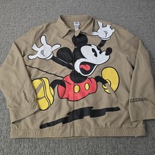 Disney Mickey & Co XXL Khaki Giant Graphic Zip Jacket Retro Streetwear picture