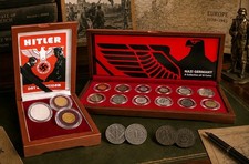WWII Nazi Germany Coin Collection Set + Potsdam Day Coin Display Box Lot picture