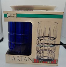 Anchor Hocking TARTAN COBALT Flat Iced Tea Glasses - Set/4 - 16 oz. picture