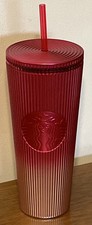 New Starbucks 2023  Red Pink Ombre Cold Cup Tumbler 24oz Venti NWT picture