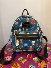 Disney Parks Loungefly Teal Mini Backpack Funko Style With Characters picture