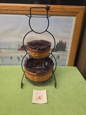 Longaberger Wrought Iron Snowman with 2 Baskets/ Liners picture