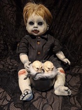 OOAK Creepy Doll Handmade 20 In Tall Halloween Prop Life Like Silicone Soft Body picture