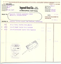 1927 Ingersoll-Rand billhead for vacuum pump parts picture