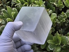 Large Polished Selenite Cube 60mm Fiber Optic Satin Spar Healing Stone of Light picture