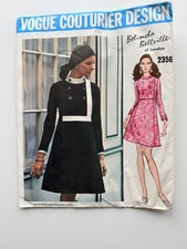 Vintage 1966 Vogue Couturier 2356 Belinda Bellville Dress, Sz 12 B34, Uncut FF picture