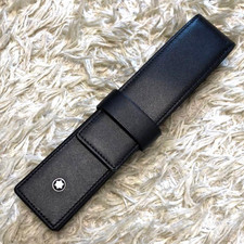 Montblanc Meisterstück Pen Pouch 14309 Black Calfskin Leather Premium Case Gift picture