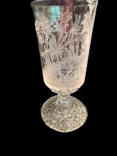 Antique Vase Etching 1881 EAPG Hobbs Brockunier & Co Oasis Camel Caravan Celery picture
