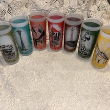 1962 Seattle World's Fair 50 Year Commemorative Collins Glasses Set Of Seven picture