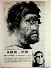 1950s The Odyssey Movie Cyclops Makeup Umberto Silvestri Magazine Page B&W picture
