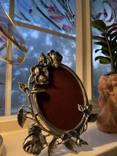Vintage Elias Artmetal 1987 #1795 Fine Pewter SN 925 Rose Floral Oval Frame USA picture