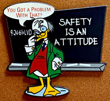 DISNEY WDW SAFETY IS AN ATTITUDE WITH LUDWIG VON DRAKE CAST SAFETY COMMITTEE PIN picture