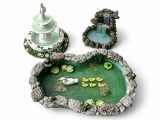 Fairy Garden Lot: Duck Pond, Ashland Fountain & Waterfall, Realistic Miniatures picture