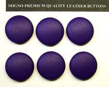 6 REPLACEMENT BUTTONS MADE IN USA FOR VINTAGE OUTFITS 23 MM SOFT PURPLE LEATHER picture