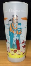 Famous Oklahoma Indians Glasses Late 50s/Early 60s Set of 7 picture