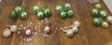Vintage Mixed Glass Ball & Starburst Christmas Crafter Ornament Wired Picks Lot  picture