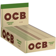 OCB Organic Hemp 1 1/4 Rolling Papers 1.25 Unbleached (Full Box of 24 Booklets) picture