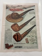 1946 MARXMAN TOBACCO PIPE BENCH BRIAR ASH TRAY NEW YORK SMOKE STORE AD 12080 picture