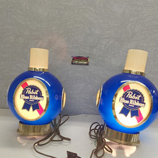 Vintage 1960s-1970s Pabst Blue Ribbon illuminating globe light pair  picture