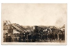 Antique 1914  RPPC    Wabash RR   Attica Bridge Train Wreck    Attica  Indiana picture