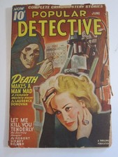 Popular Detective #91, June 1946 GD/VG (Standard) Belarski Hooded Death Cover picture