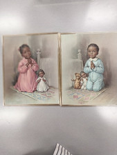 Vintage Girl Boy Saying Their Prayers Picture 8 x 10 in picture