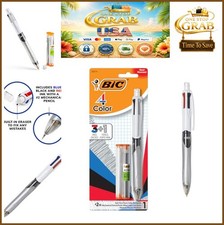 Retractable Ballpoint Pen 4 Color 3 in 1 Black Red Blue Ink 0.7mm Pencil picture
