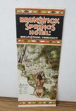 Brunswick Springs Hotel Brochure Brunswick Vermont Rare #2 picture