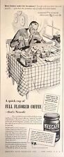 1944 Nescafe Full Flavored Coffee Aroma Breakfast Toast Pancakes Print Ad picture