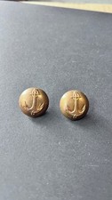 Pair Antique Maritime Anchor Uniform Buttons Schaper Birmingham England picture