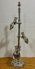 Vintage Victorian Style Silver tone 3 Hand Clip Photo Letter Holder Stand M, 14” picture