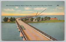 1947 Overseas Highway Pigeon Key Key West Florida Vintage Postcard Tichnor picture