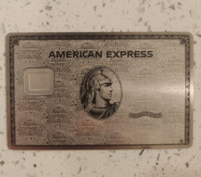 Customizable Metal AMEX Card Big Chip Slot & Mg Strip - Silver 26 Novelty Design picture