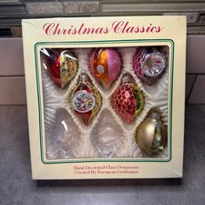 Vintage Christmas Classics Ornaments Indent Mica Hand Decorated European Crafts picture