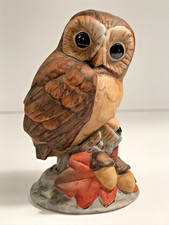 Andrea by Sadek Owl Figurine #6350 Porcelain Leaves & Acorns Japan 1970s Vintage picture