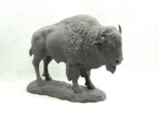 Extra Large American Bison Bull Buffalo 3D Printed Grey PLA Nice Detail W/ Base picture