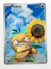🌟 Handmade Unofficial Fan Art Inspired PSYDUCK WITH FLOWER Collectible Card picture